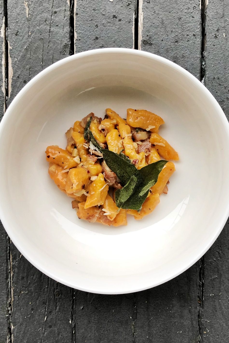 Sweet Potato Gnocchi with Bacon and Sage