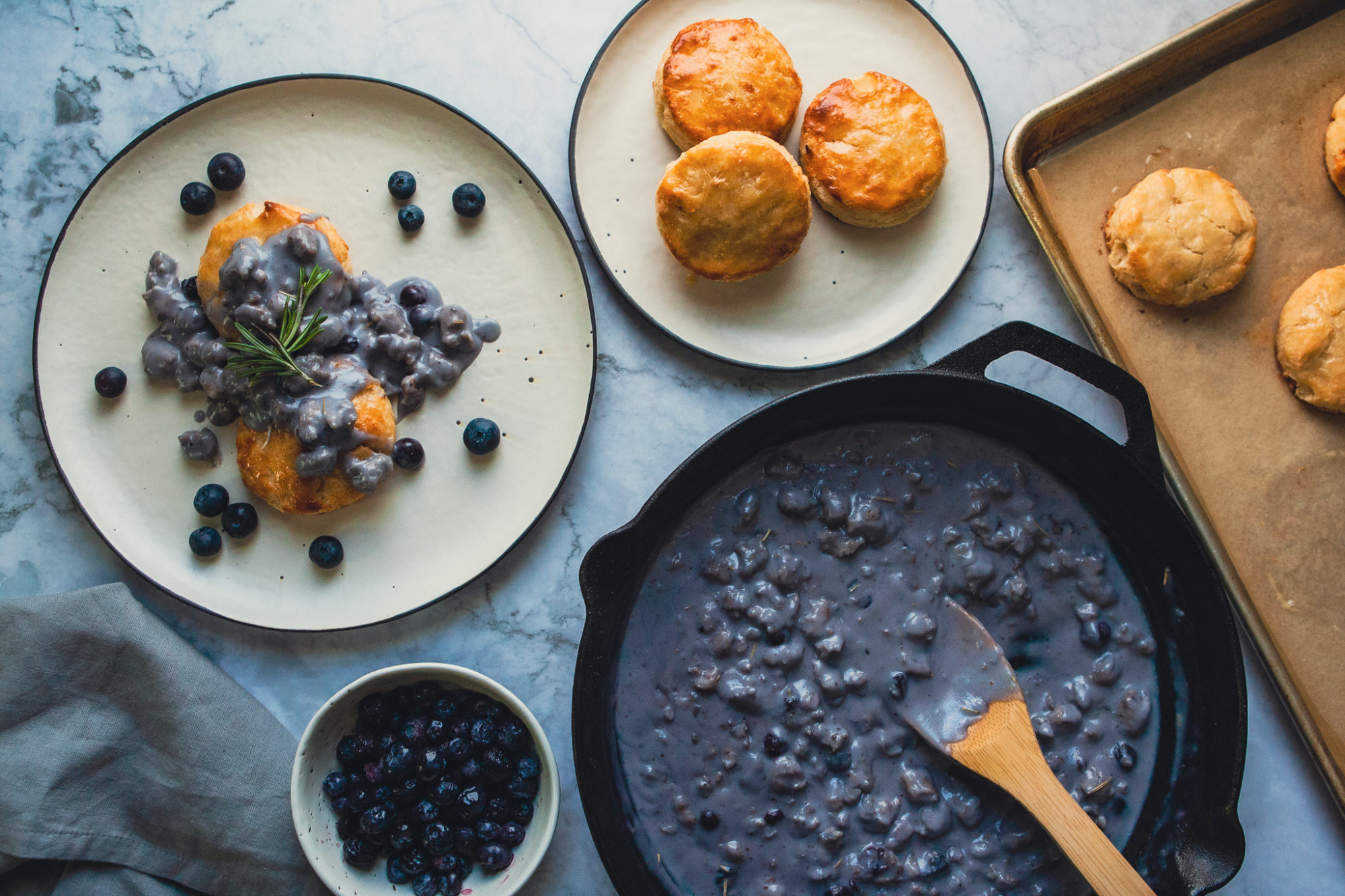 Blueberry Maple Biscuits and Gravy
