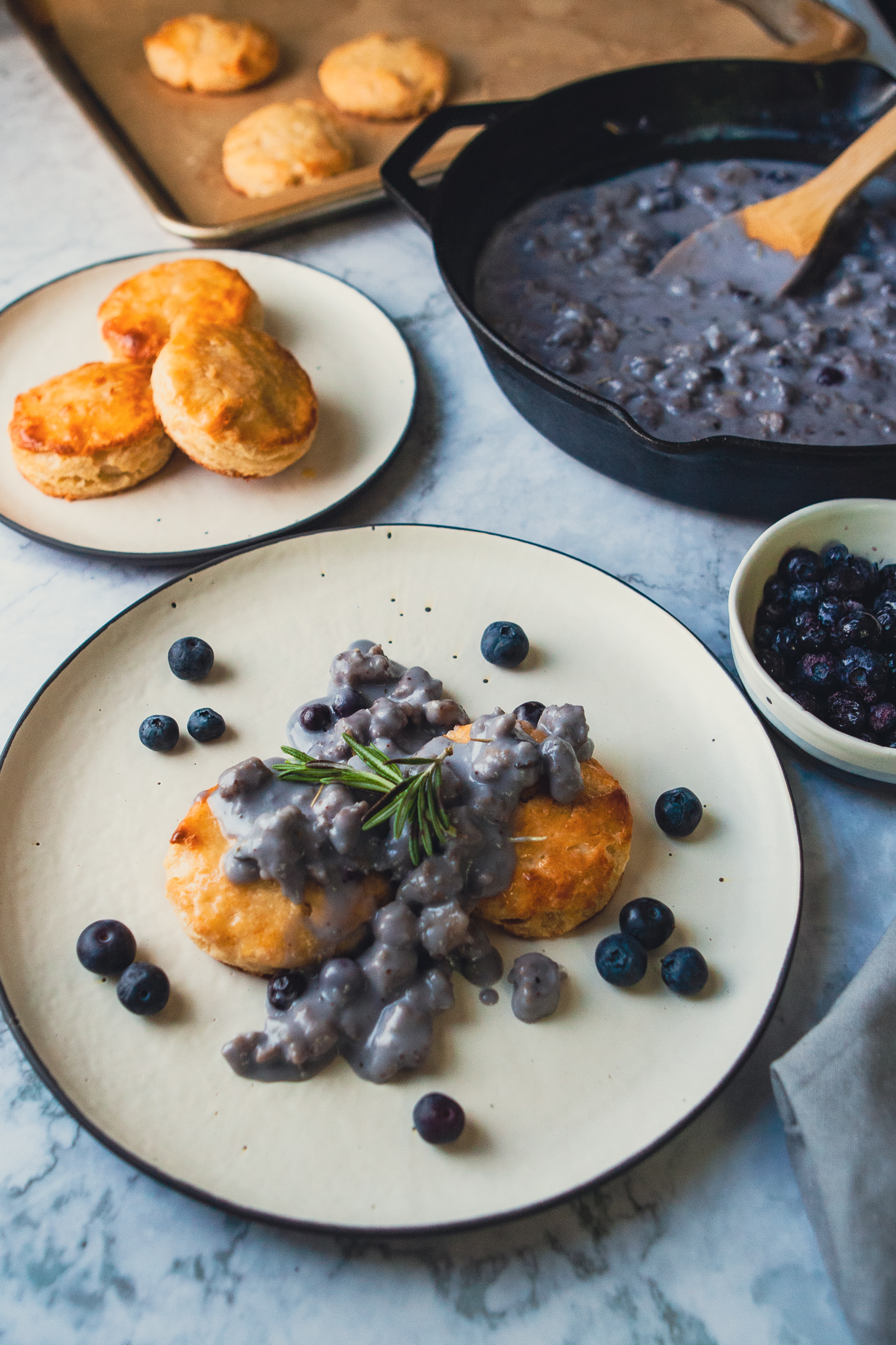 Blueberry Maple Biscuits and Gravy