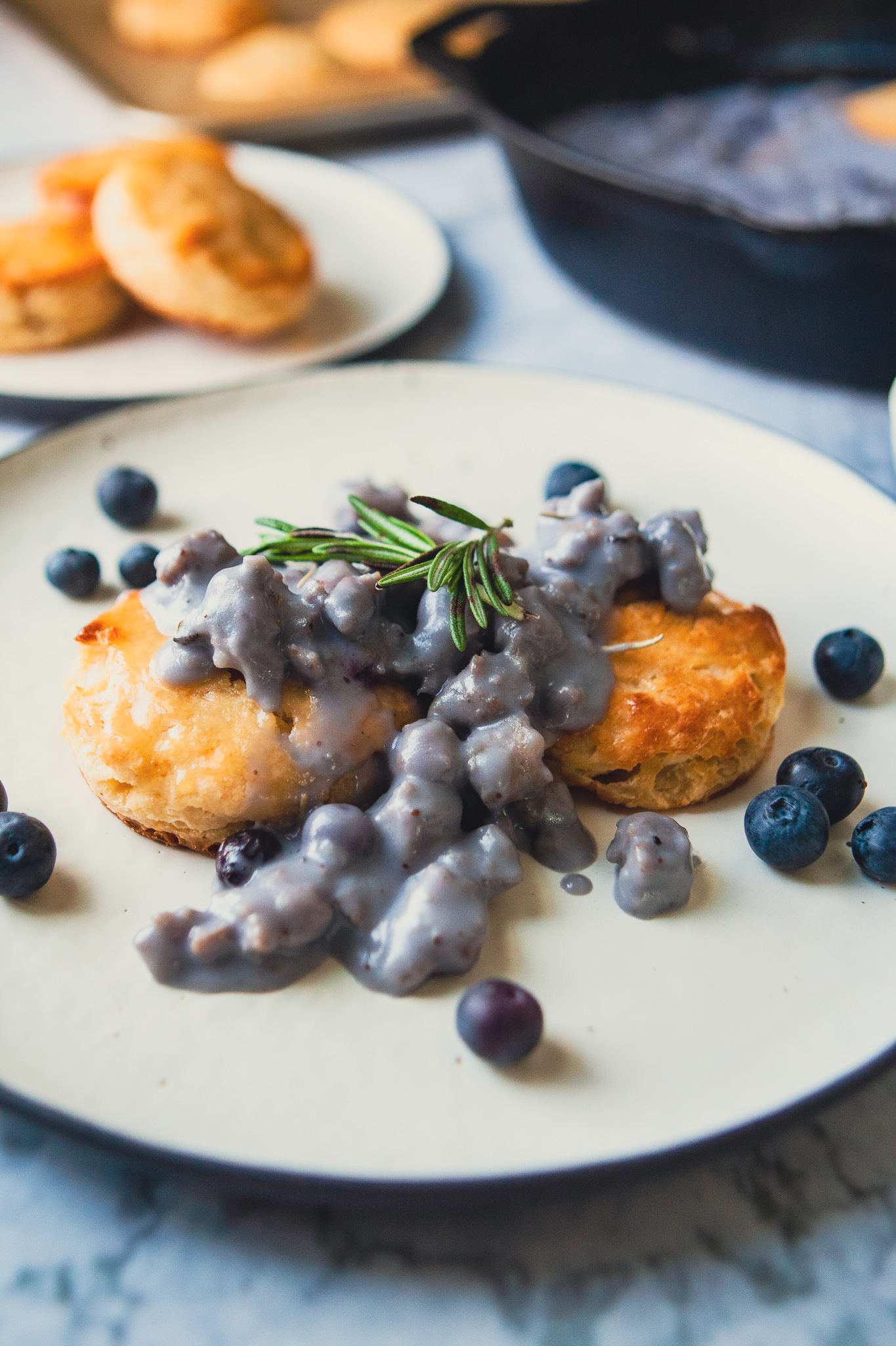 Blueberry Maple Biscuits and Gravy - Bitchin' in the Kitchen