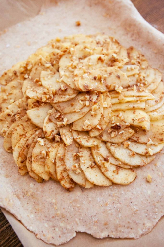 Apple and Brie Galette with Pretzel Walnut Crust