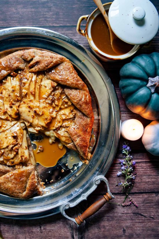 Apple and Brie Galette with Pretzel Walnut Crust
