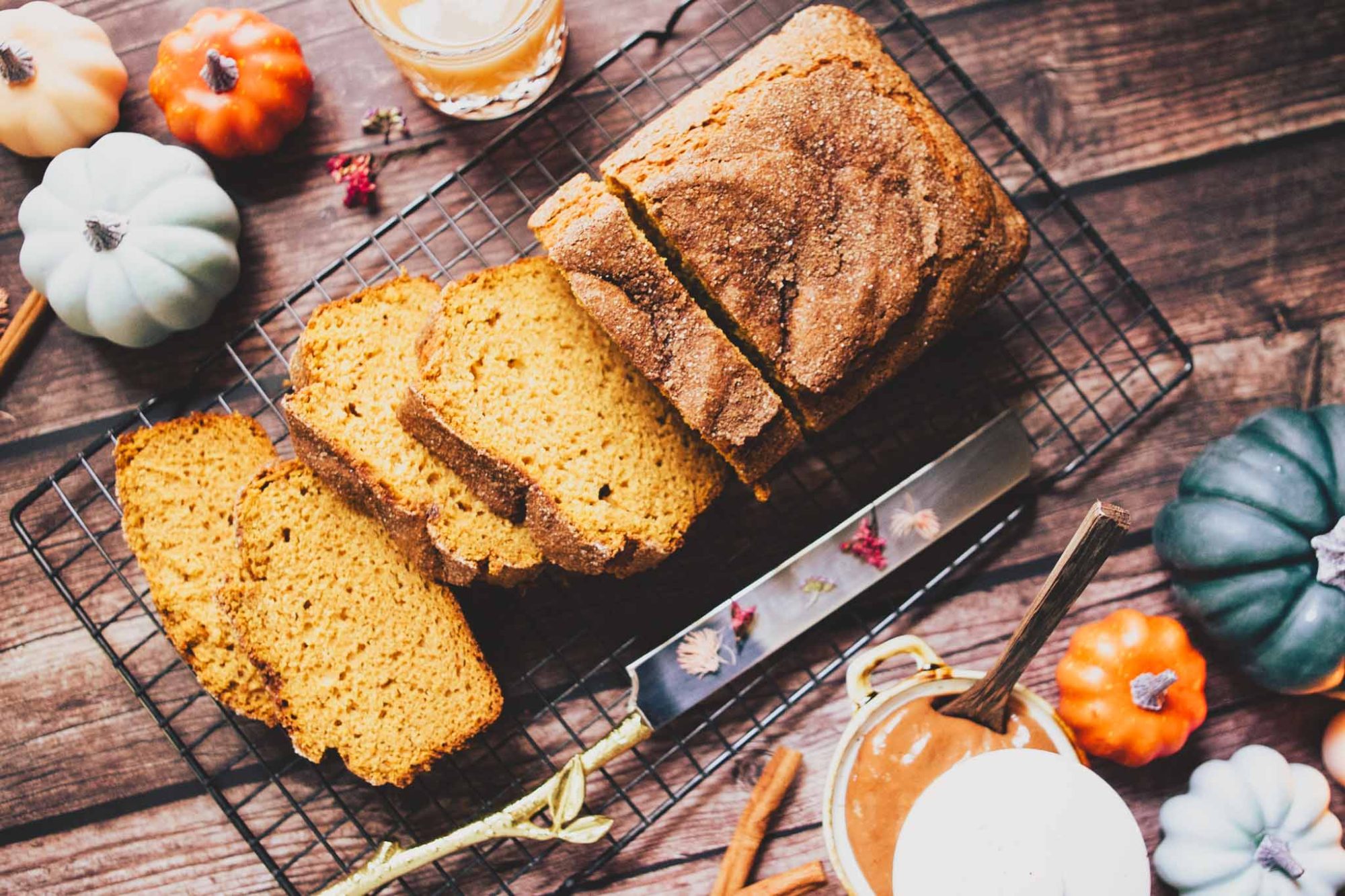 Apple Cider Pumpkin Bread with Chocolate Cream Cheese Butter