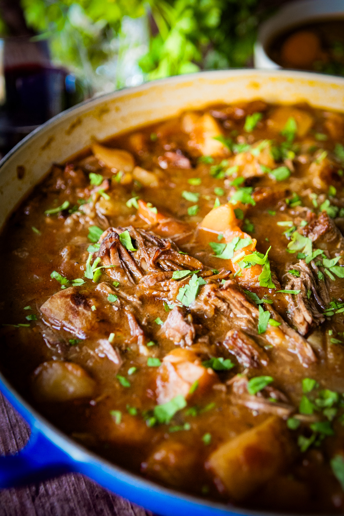 Cozy up to the comforting flavors of this Instant Pot beef stew with red wine - tender beef, rich broth, and hearty vegetables combine effortlessly for a soul-warming meal.